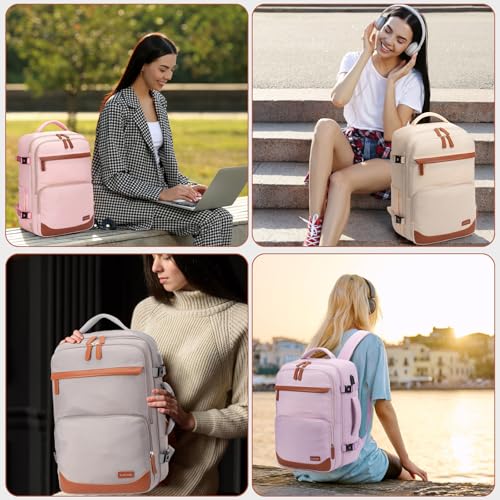 40L Travel Backpack, Flight Approved Carry On Laptop Backpack - color: Pink, size: Large