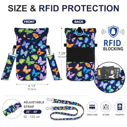 KJQJLY RFID Blocking Neoprene Cell Phone Sleeve (Butterfly) - color: Butterfly