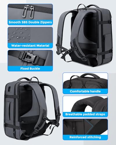 Fenree.geer Travel Laptop Backpack for Men, Business Laptop Backpack 17.3In - color: Grey