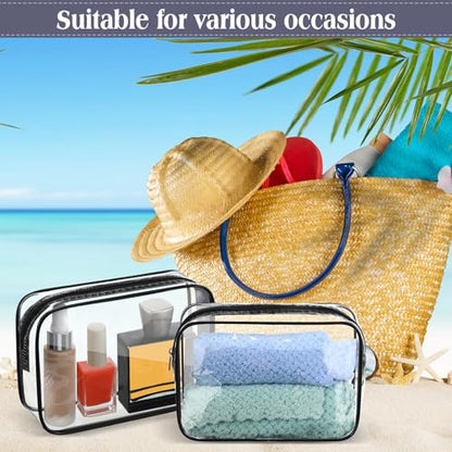 Sanwuta 100 Pcs Clear Makeup Bags Bulk, Toiletry Bag,Black - color: Black