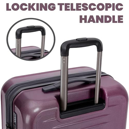 Spyder Rails 25 Inch Expandable Hardside Checked Suitcase with 360° Spinner Wheels, TSA Approved Lock - color: Burgundy, size: Medium Checked