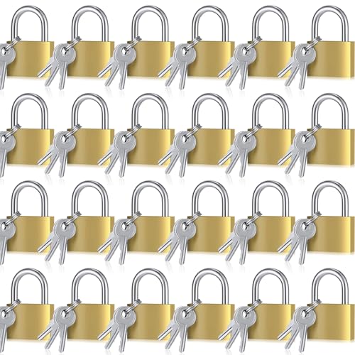 Yaocom Solid Brass Keyed Alike Padlocks with Keys, 20mm, 24 Pcs - size: 20 mm