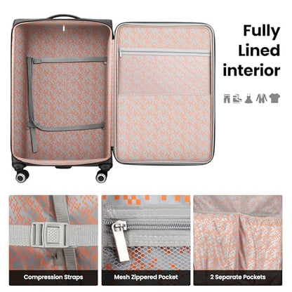 2-Piece Luggage Set(20/30in)-Expandable Luggage,TSA LOCK - color: Grey, size: 2-Piece Set (20"/30")