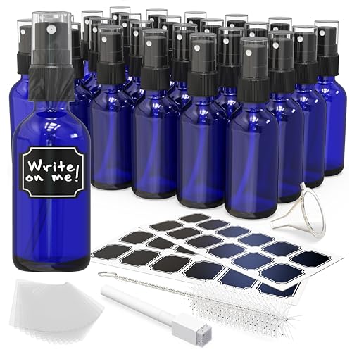 Nevlers Cobalt Blue Small Spray Bottle 2 Oz 24 Pack Travel Spritzer Bottles - color: Blue, style: 24 Pack