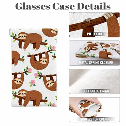Ocean Beach Glasses Case, Sunglasses Organizer Eyeglasses Case Glasses Cases Pouch For Men Women - color: Sloth