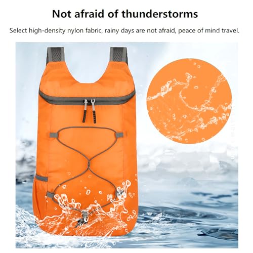 levayhill 16L Foldable Hiking Backpack,Small Packable Daypack,Orange - color: Orange