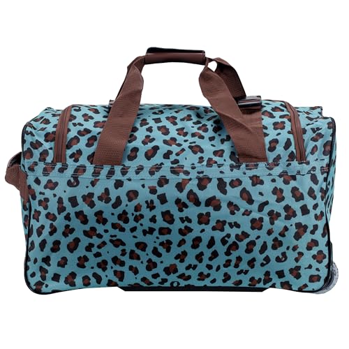 Rockland Rolling Duffel Bag, Black, 22" - color: BLUELEOPARD, size: 22-Inch