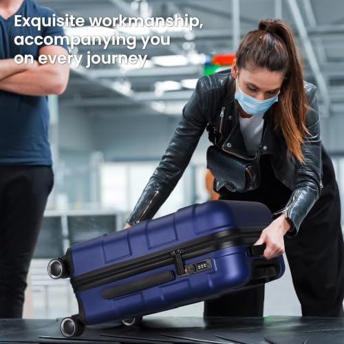 TILYMOL Expandable Luggage Sets 3 Piece, Hardside Suitcase Set with TSA - color: Blue
