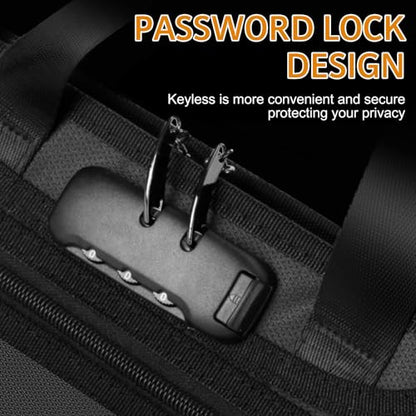 onvvippiv File Organizer Fireproof Expanding with Lock Zipper - color: Black - With Lock, style: Classic