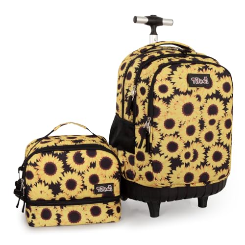Tilami Rolling Backpack for Boys and Girls,Sunflower - color: Sunflower
