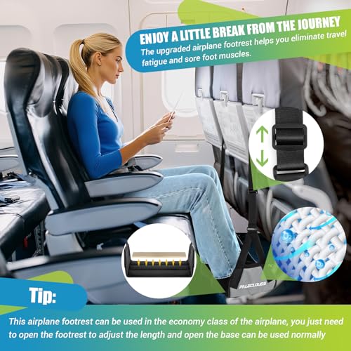 Foot Hammock for Plane Travel, No Collapse Thickened Bamboo for Long Flight - color: Grey