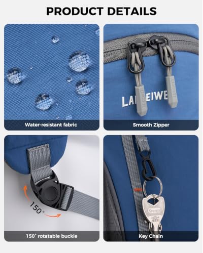 Crossbody Sling Bag, Lightweight Travel Sling Backpack with RFID Blocking - color: Blue
