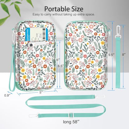 FINTIE Family Passport Holder for Travel, 6 People Big Capacity Clutch Bag - color: Spring
