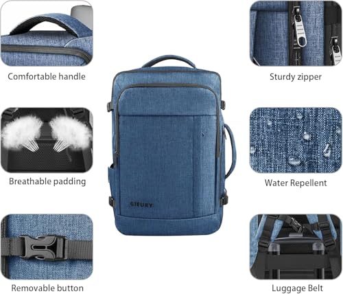 55L Extra Large Travel Backpack for Men, Expandable Carry On Backpack - color: Blue, size: 3X-Large(22"x14"x10")