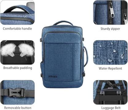 55L Extra Large Travel Backpack for Men, Expandable Carry On Backpack - color: Blue, size: 3X-Large(22"x14"x10")