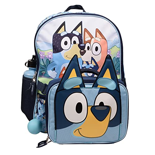 Bluey 4 Piece Backpack Set for Pre School Girls & Boys, Kids 16" School Bag - color: Bluey