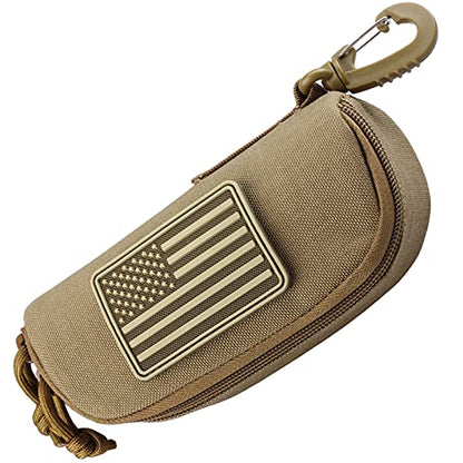 Wynex Tactical Molle Glasses Pouch, Shockproof Eyeglass Case for Glasses - color: Khaki
