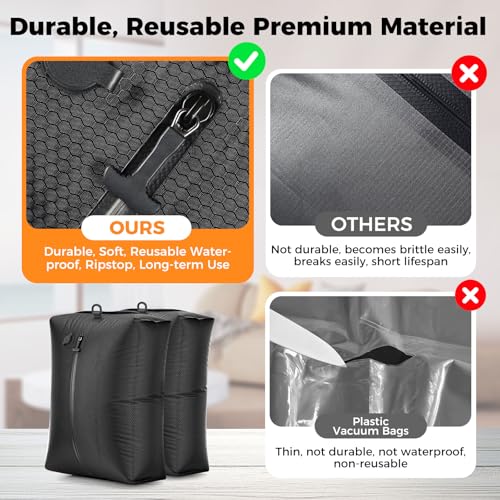 Travel Vacuum Bags with Pump 25L Vacuum Seal Bag for Clothing Travel 2 Pack