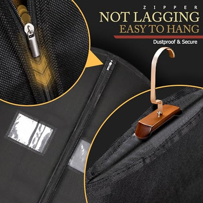 Hleelomi 10 Pack 40-in Garment Bag for Hanging Clothes Black Suit Bag - color: black, size: 40“ （10 pack)