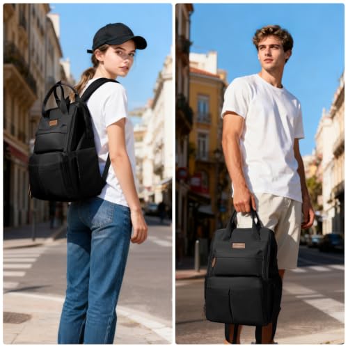Maelstrom Laptop Backpack for Women Men, 15.6-17.3" Waterproof Travel Bag - color: Black, size: 15.6 Inch