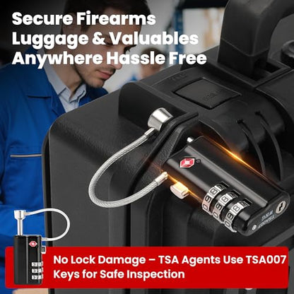 Professional Gun Case Lock TSA Approved – Heavy-Duty - color: Black