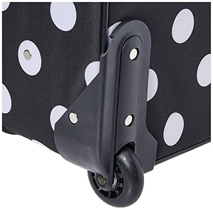 Rockland Fashion Softside Upright Luggage Set,Expandable, Telescopic Handle, Wheel, Black Dot, 2-Piece (14/19) - color: Black Dot, size: 2 Piece (19"/14" Tote)