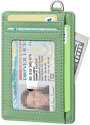FurArt Slim Minimalist Wallet RFID Credit Card Holder for Men - color: Mint Green