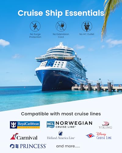 Cruise Ship Essentials, Cruise Approved Adapter with 25W USB C Fast Charger