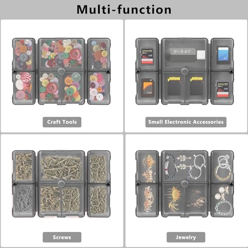 FYY Travel Pill Organizer,7 Compartments Pill Box Medicine Case-Clear Black - color: Clear Black, size: Small (1 Piece)