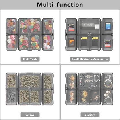FYY Travel Pill Organizer,7 Compartments Pill Box Medicine Case-Clear Black - color: Clear Black, size: Small (1 Piece)