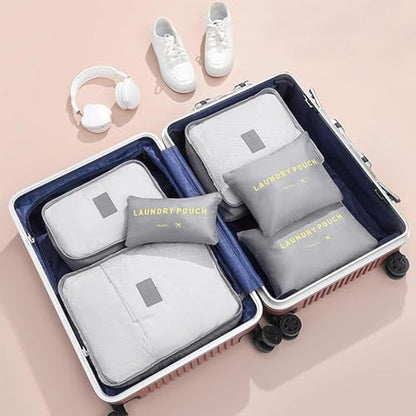 Packing Cubes 6 Set Travel Essentials for Carry on Luggage Organizers Suitcase Travel Accessories (Grey) - color: Grey 6 Set