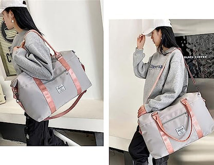 NWLR Travel Duffle Bag Weekender Overnight Carry on Bag for Women - color: D-Grey