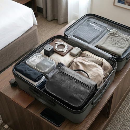 PAVILIA Hanging Toiletry Bag for Women Men, Large Travel Organizer, Black - color: Black