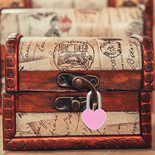 Ipetboom Heart Shaped Mini Padlock with Keys Pink 24 Pack for Diary Books