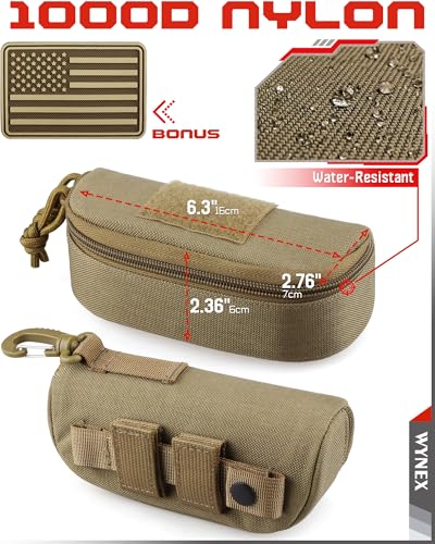Wynex Tactical Molle Glasses Pouch, Shockproof Eyeglass Case for Glasses - color: Khaki