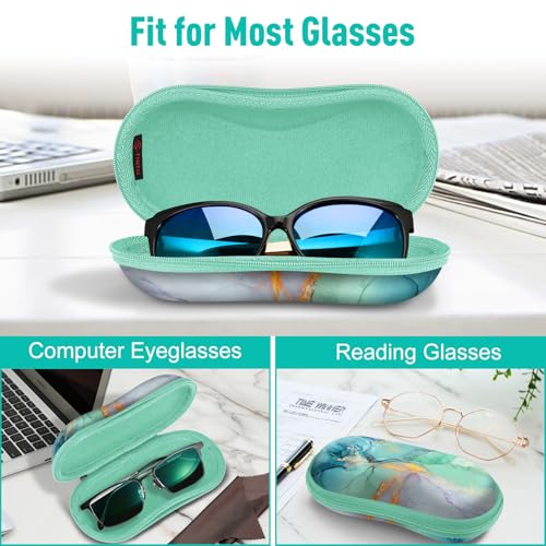 FINTIE Sunglasses Case, Hard EVA Shell Shockproof Sport Glasses Case - color: Z-emerald Marble