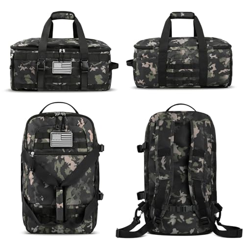 Gym Bags for Men, Tactical Duffle Bag with Shoe Compartment - color: Camouflage, size: Medium