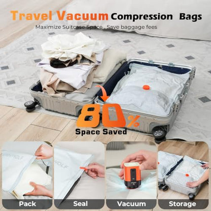 ETENWOLF 15 Combo Vacuum Storage Bags for Travel with Wireless Pump - size: 15 Combo Set