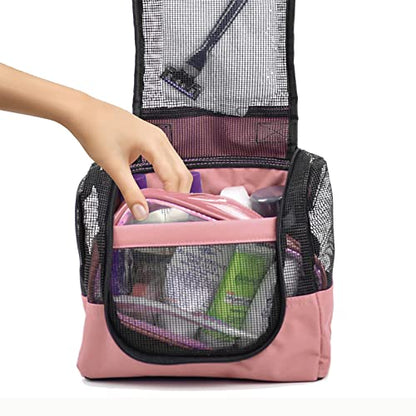 The Fine Living Co. Portable Shower Caddy Hanging Mesh Shower Caddy,10x4x8" - color: Pink