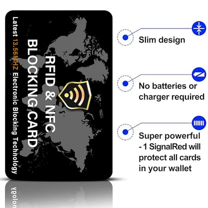 SaiTech IT 5 Pack RFID Blocking Card for Credit Debit ID Card, WM Black - color: Black WM