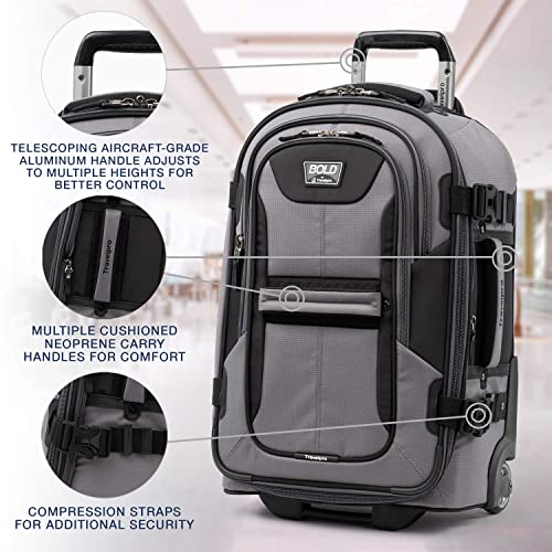 Travelpro Bold Softside Carry-On Rollaboard, Grey/Black, 22-Inch - color: Grey/Black, size: Carry-On 22-Inch