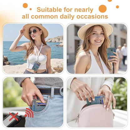 SEAVILIA Small Credit Card Holder for Women, Slim RFID Blocking Wallet - color: Boat