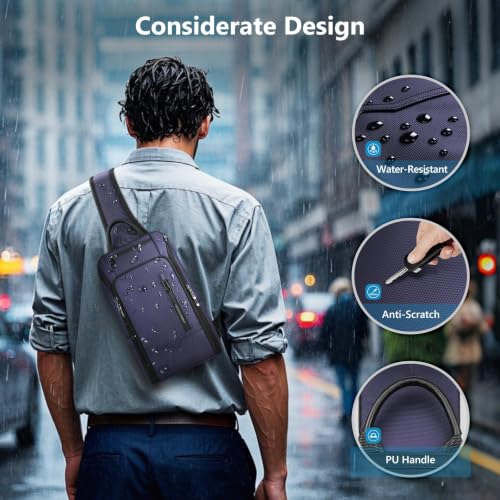 Crossbody Sling Bag for Men, Waterproof Sling Crossbody - color: Blue