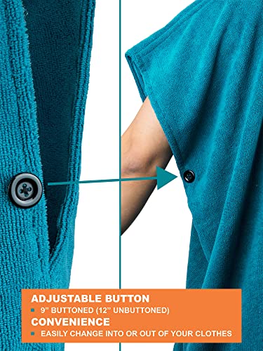 SUN CUBE Surf Poncho Changing Robe with Hood, Wetsuit Changing Hooded Towel - color: Sea Blue