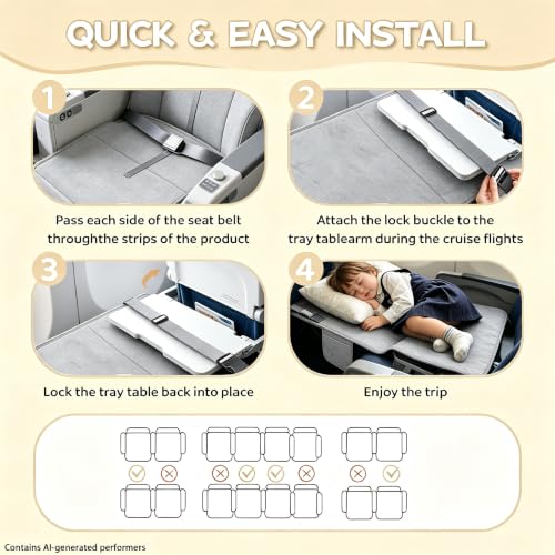 Toddler Airplane Bed, Grey, Baby Travel Essentials, 31 * 17Inch - color: Grey