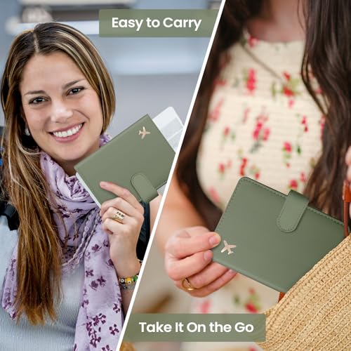 Passport Holder for Travel, RFID Blocking Wallet with Magnetic Closure - color: Z.G-Green