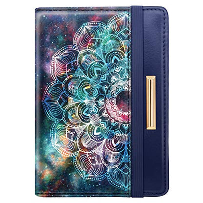 Coco Rossi Passport Holder for Travel Women Slim RFID Passport Cover Wallet - color: Mandala