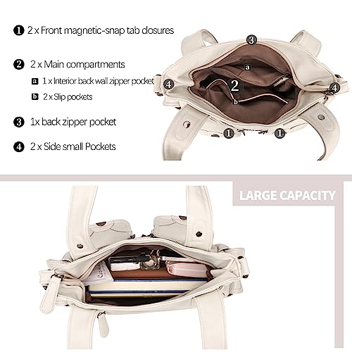 KL928 Women's Shoulder Purse Large Hobo Tote PU Leather Multi-Pocket Bag - color: Small#light Grey