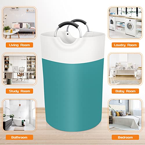 BlissTotes 75L Laundry Basket, Freestanding Collapsible Hamper, Green - color: Green, size: 75L