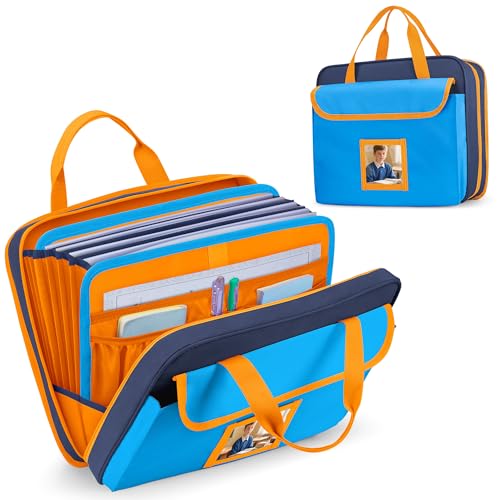 Zipper Document Bag for Boys and Girls, Baby Portfolio Organizer Case - color: Blue